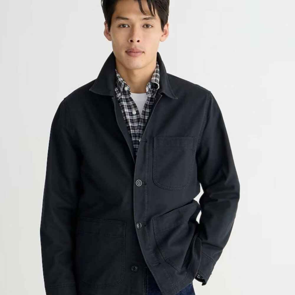 Wallace & Barnes lightweight twill chore jacket Men's Size M BN933 NWT Black